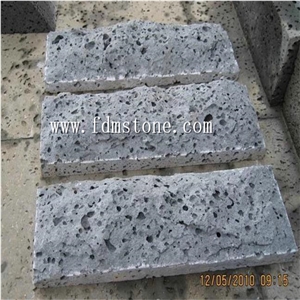 Black Lava Stone Mushroom Walling Tiles,Natural Split Mushroom Stone