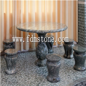 Black Marble Stone Outdoor Table Round Square Style,Leisured Pattern Garden Tables