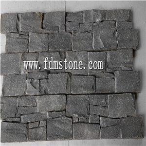 Black Slate Nature Cultured Stone Panel,Wall Stone Veneer,Ledge Stone Veneer,Stacked Stone Wall Cladding, Ledge Stone Corner,Cement Cultured Stone Wall Veneer Stacked