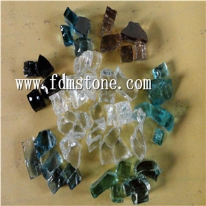 Blue Glass Chips Rock Tumbled