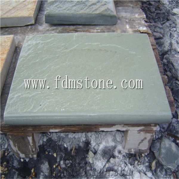 Bullnosed Slate Pool Coping Paver, Green Slate Pool Coping