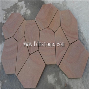 Cheap Rainbow Red Wood Sandstone，Honed Tiles
