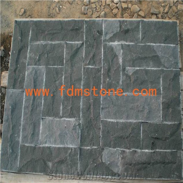 China Black Pacific Granite Loose Cobblestone,Split Surface Garden Paver&Cubestone