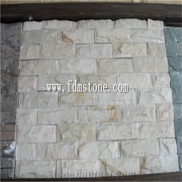 China Cladding Exterior Wall Mushroom Stone,White Quartize Mushroom Stone Wall