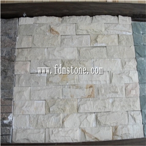 China Cladding Exterior Wall Mushroom Stone,White Quartize Mushroom Stone Wall