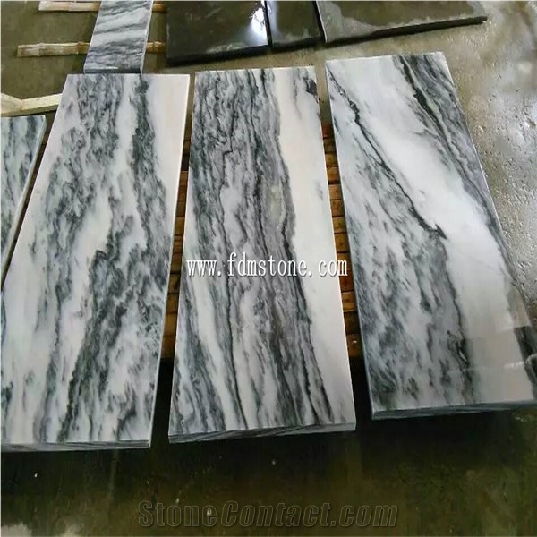 China Dark Cloud Marble, White Wave Marble Polished Tiles,Cloudy Gray Marble Paving Stone