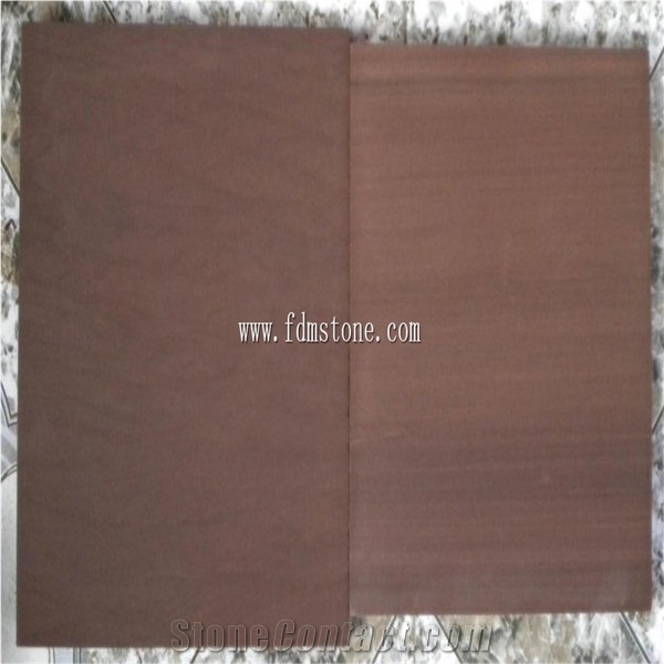 China Purple Wooden Vein Sandstone Tiles,Honed Sandstone Pavers
