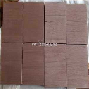 China Purple Wooden Vein Sandstone Tiles,Honed Sandstone Pavers