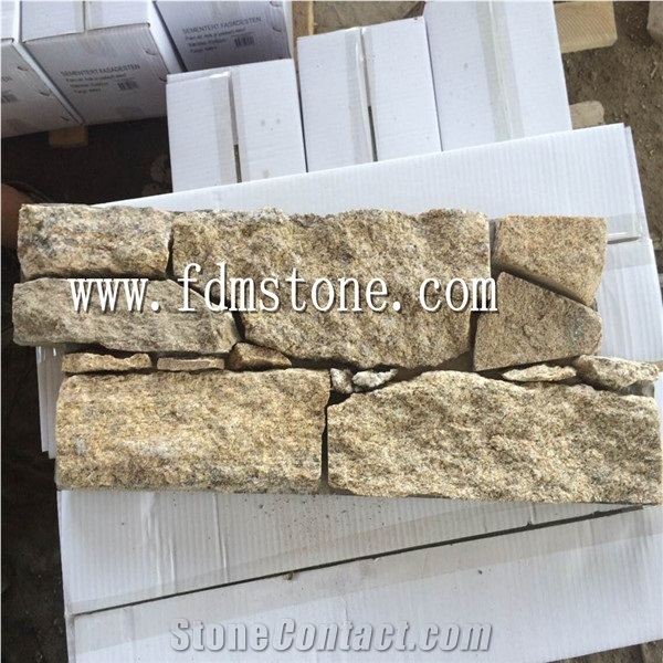 China S1120 Rusty Slate Cement Cultured Stone Z Shape, Rusty Mustang Slate Puzzle Stone Panel Stacked Veneer