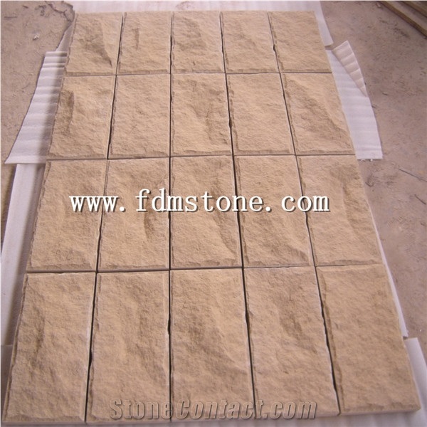 China Yellow Wood Vein Sandstone Split Face Tiles