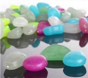 Chinese Luminous Glowing Pebble Stone,Glow Glass Pebbles,Glow Artifical Resin Pebble
