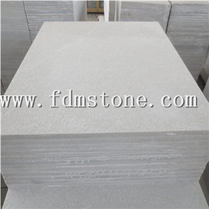 Chinese Super Pure White Quartzite Flamed Flooring and Walling Paver Tiles