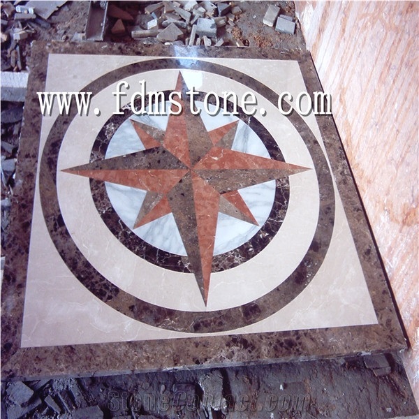 Chinese Water Jet Round Marble Patterns