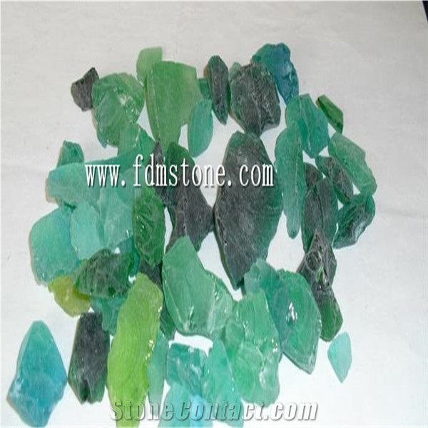 Crystal Green Glass Sand for Art Glass Products,Landscape Glass,Glass Pebble Rock