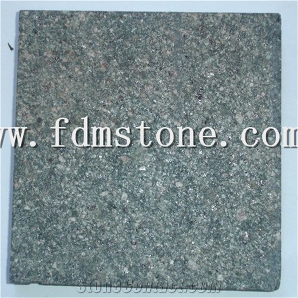 Driveway Flamed Chinese Green Porphyry Granite Pavers,Green Pearl Tile