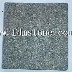 Driveway Flamed Chinese Green Porphyry Granite Pavers,Green Pearl Tile