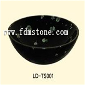 Durable Practical Polished Black Wash Bowls ,Natural Nero Marquina Marble Wash Oval Basins