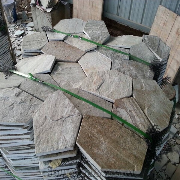 Flagstone Mat Mesh Stone Tile/Cheap Driveway Paving Stone