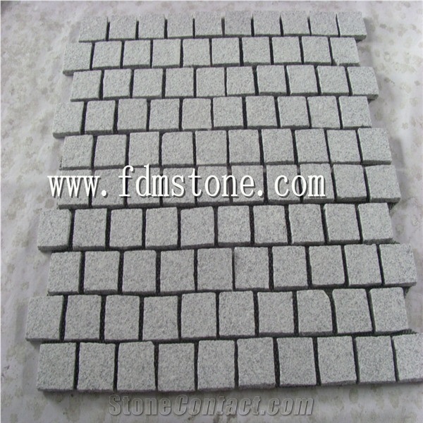 Flamed Black Flagstone with Mesh Backing,Exterior Cube Stone Pattern