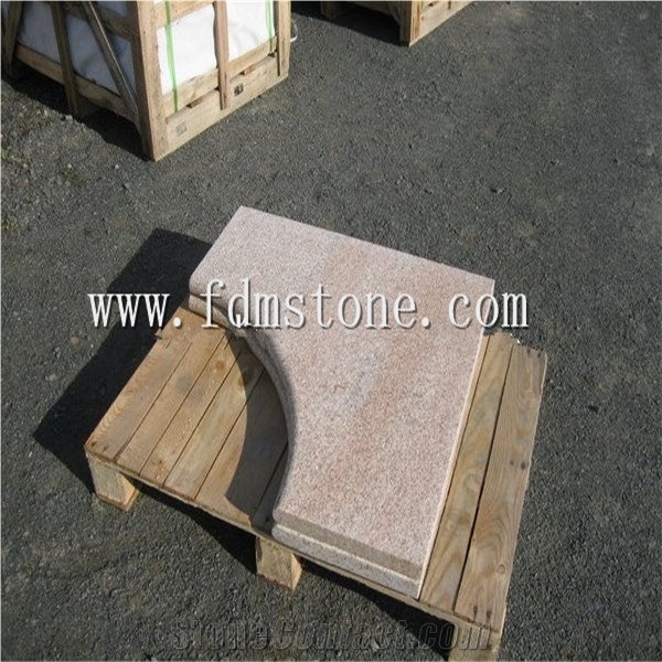 Flamed Yellow G682 Granite Swimming Patio Pool Coping Bullnosed Stone Exfoliated and Brushed Surface