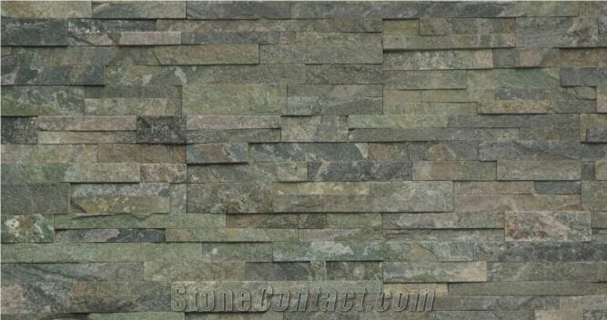 Forest Green Cultured Stone Wall Cladding,Green Riven Slate Wall Stone Ledge