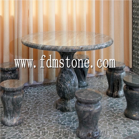 Garden Used Marble Outdoor Stone Tables and Benches