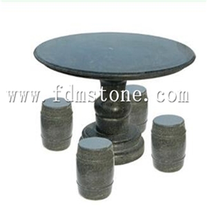 Huaan Jade Stone Onyx Garden Table Set,Green Granite Garden Table and Chairs,Chinese Granite Garden Table and Bench,Ourdoor Table Set