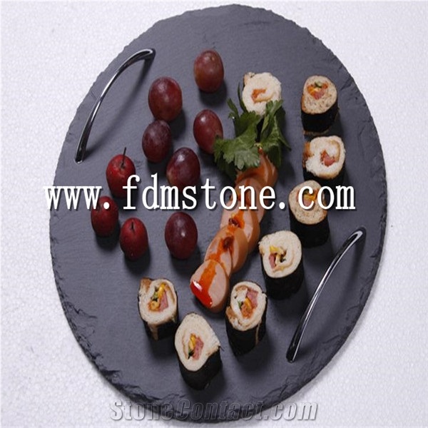 Jiangxi Black Slate Cheese Board, Rustic Farmhouse Slate Cheese Board, the Best Dinner Plates