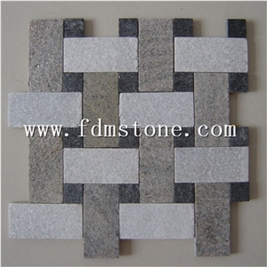 Masonry Wall Tile, Masonry Stone, Masonry Tumbled Travertine Mosaic Pattern