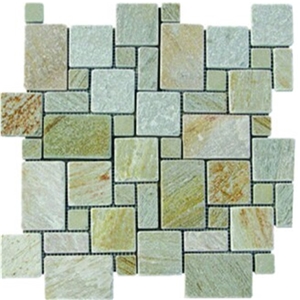 Meshed Slate Flagstone Paver,Crazy Slate,Slate Pavement,Irregular Garden Floor Flagstone Mat Mesh Stone Tile