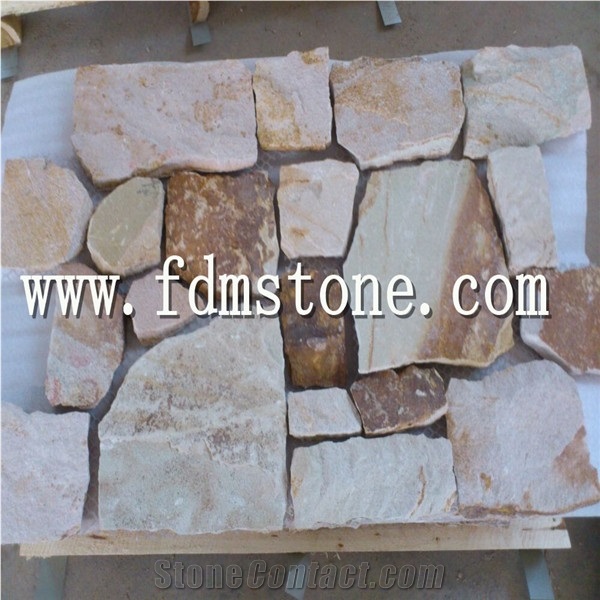 Multicolour Beige Sandstone Exterior Wall Cladding for Outdoor Decorative,Corner Stone,3d Wall Building Bricks