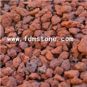Natural Fireplace and Fire Pit Red Lava Rock Stone Gravel