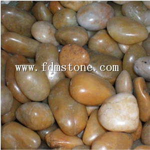 Natural Pebble Stone Yellow Color Chip Size Pebble Stone
