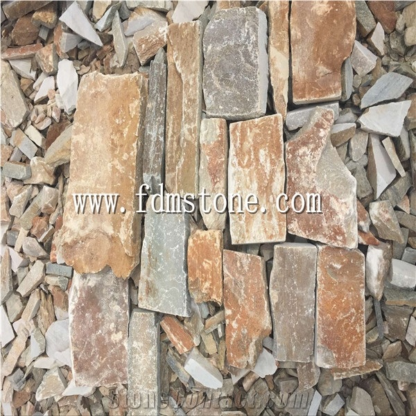 Natural Rustic Quartzite Loose Ledge Stone Brick Factory