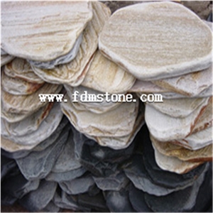 Outdoor Paver Natural Landscaping Slate Blind Paving Stone,Black Patio Stone,Round Stepping Paver