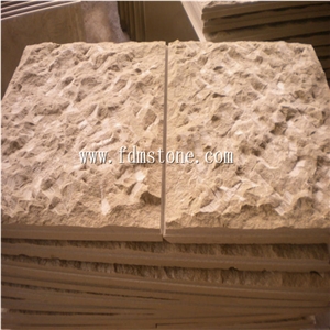Outdoor Stone Wall Tile with Yellow Beige Sandstone Mushroom Stone