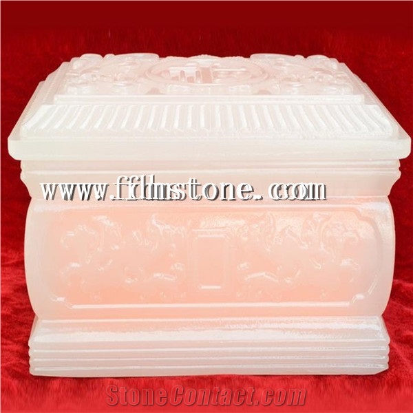 Pet Cremation Urn Factory,Funeral Accessories White Marble Funeral Urns