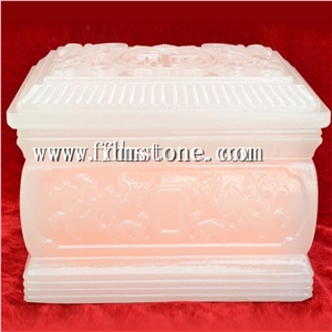 Pet Cremation Urn Factory,Funeral Accessories White Marble Funeral Urns