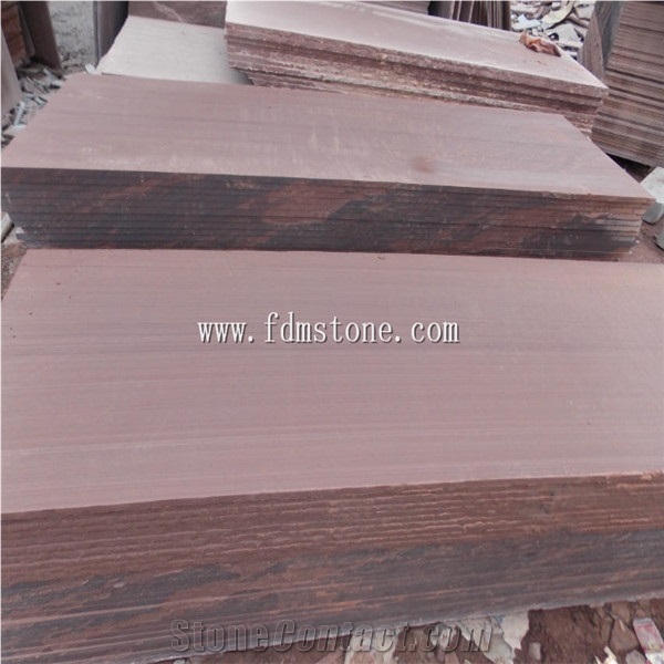 Popular Purple Wood Grain Sandstone Tile for Stone Project