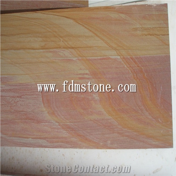 Rainbow Sandstone Flagstone, Meshed Paving Stone 7 Pieces Type