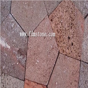 Red Basalt Flagstone Lava Stones,China Lava Stone Tile for Backyard Paving,Red Crazy Paver