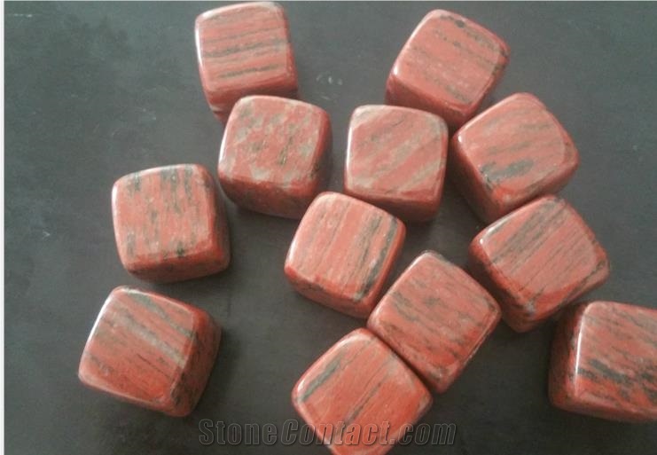 Red Pink Soapstone Whisky Stone Ice Cubes for Whisky Drinker Lovers Gift Chilling Gift Set