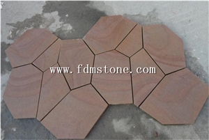 Red Sadnstone Mushroom Stone Walling Tiles,Agra Red Sandstone Wall Cladding
