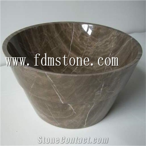 Round Basin Shape and Bathroom Special Application Stone Basin