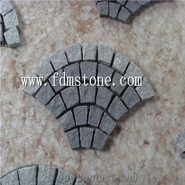 Round Mesh Back Stone Paving,Natural Paver Pattern with Mesh Backing