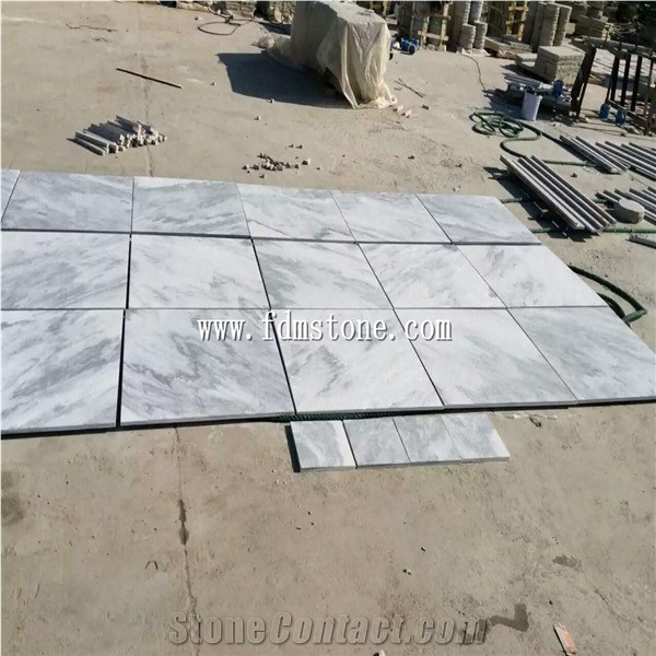 Shandong Strip Grey Marble Slab Tiles,White Marble with Grey Wood Grain