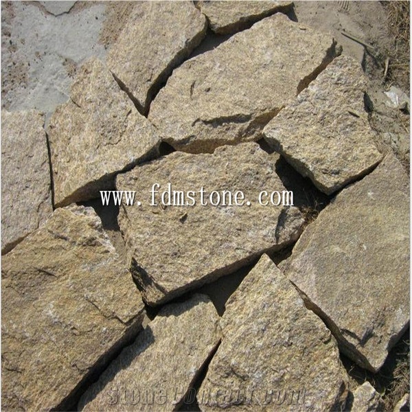 Slate Flake Yellow Slate Paving Stone Irregular Paver,Flagstone Wall,Flagstone Driveway,Flagstone Courtyard,Flagstone Patio