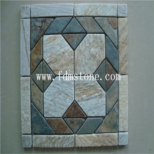Slate Random Mosaic for Floor and Wall