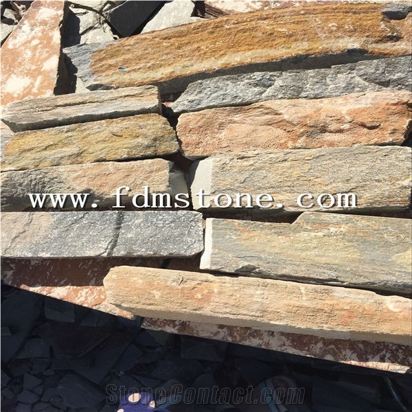 Split Faced Loose Stone Natural Slate Strips Cultured Stone