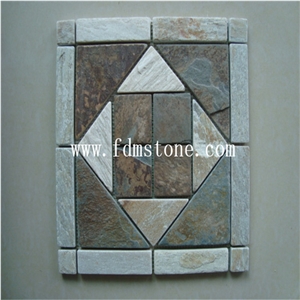Square Nature Slate Mosaic Tile Backsplash